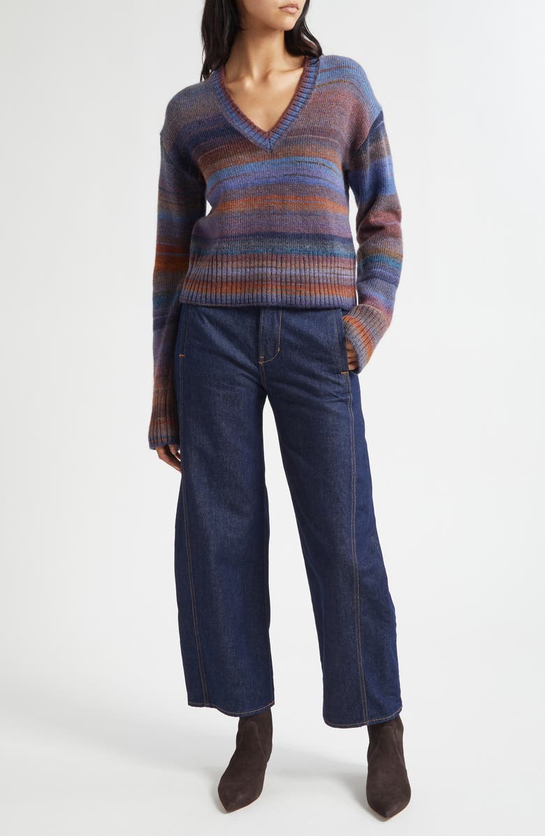 Veronica Beard Ryder High Waist Ankle Barrel Leg Jeans, Alternate, color, Indigo Rinse