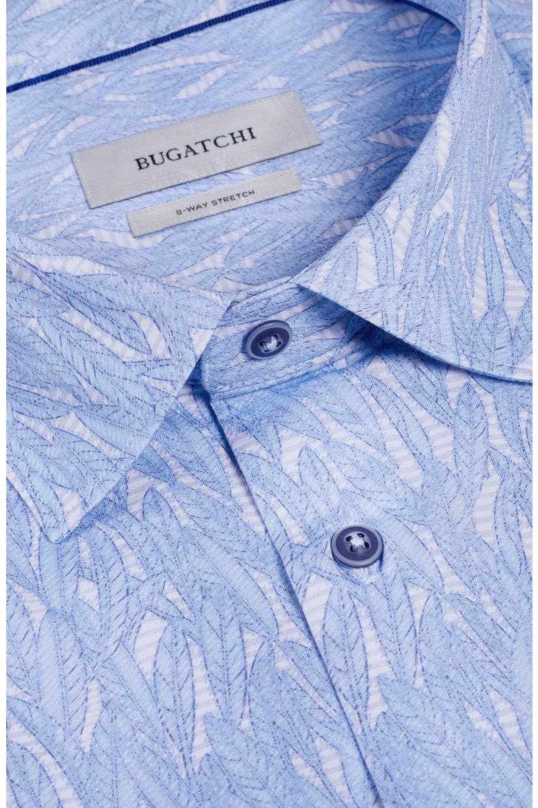 Miles OoohCotton® Leaf Print Short Sleeve Button-Up Shirt, Alternate, color, AIR BLUE