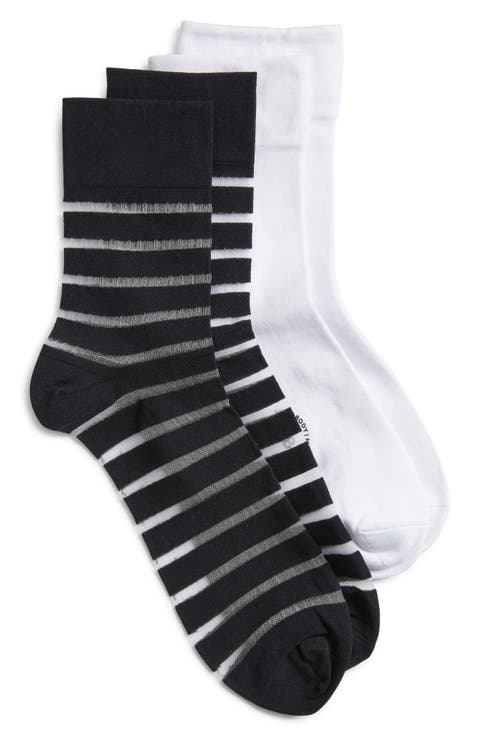 Sheer Stripe Assorted 2-Pack Crew Socks