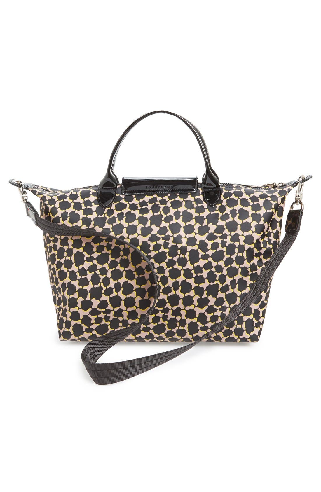 'Le Pliage - Neo Fantaisie Medium' Geo Print Nylon Tote, Alternate, color, BLACK