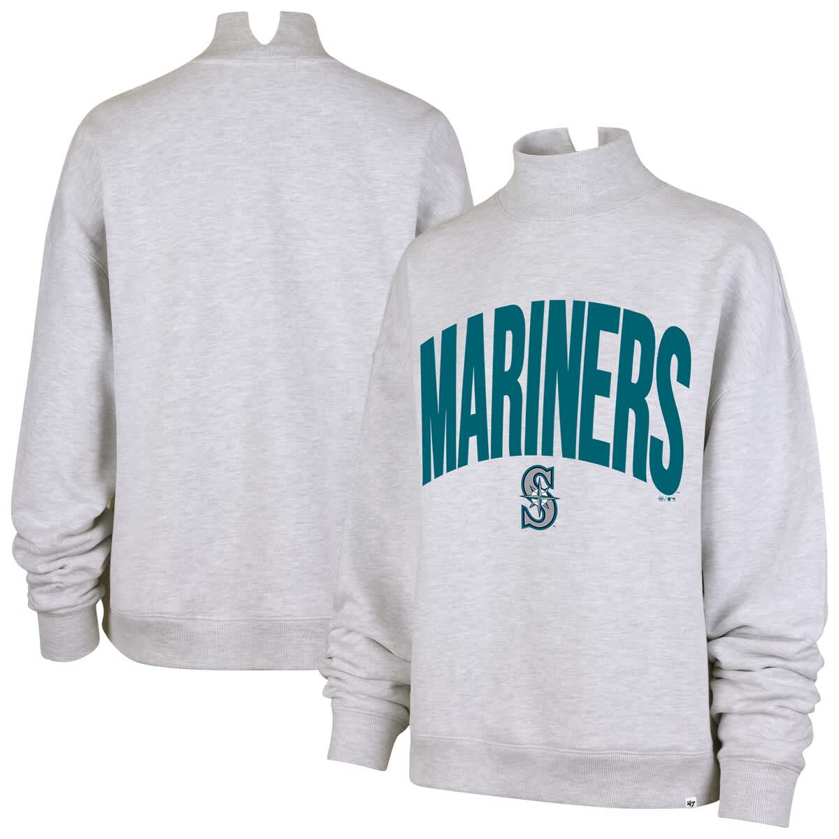 47 Brand '47  Heather Gray Seattle Mariners Subtle Muse Mock Neck Sweatshirt