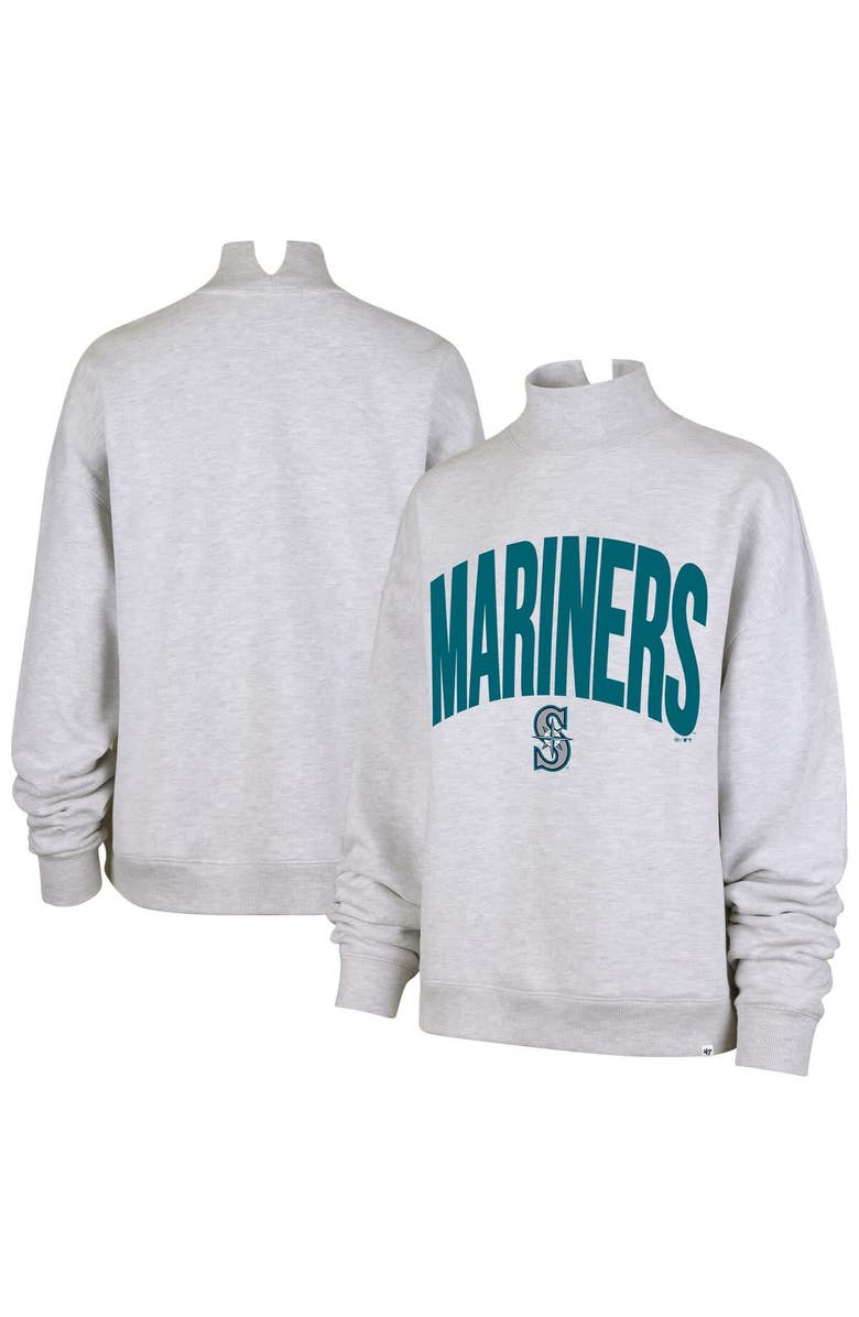 '47 Women's '47 Heather Gray Seattle Mariners Subtle Muse Mock Neck Sweatshirt, Main, color, Heather Gray
