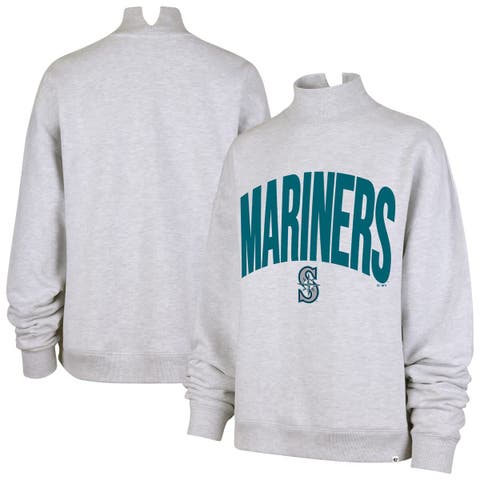 Women's '47  Heather Gray Seattle Mariners Subtle Muse Mock Neck Sweatshirt