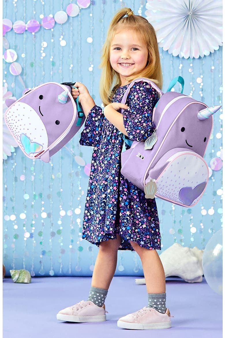 Zoo Lunchie - Narwhal Insulated Lunch Bag, Alternate, color, LAVENDER