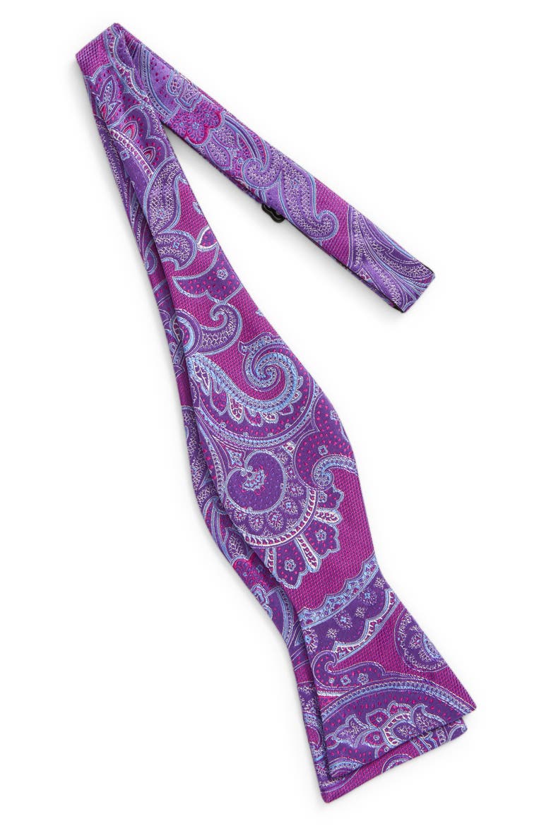 Nordstrom Doyle Paisley Silk Bow Tie, Alternate, color, MAGENTA