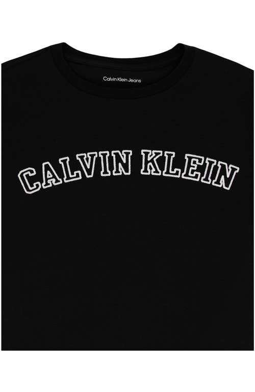 Calvin Klein Kids' Varsity Logo T-shirt In Black