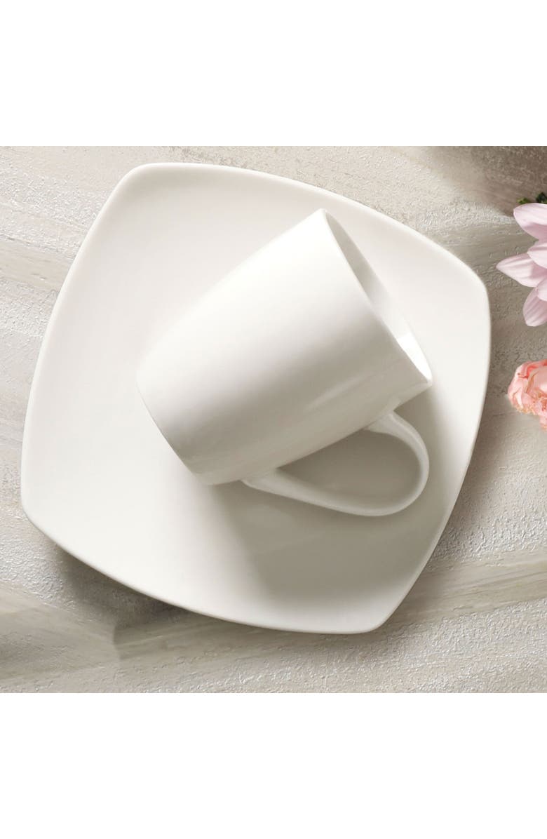 Gibson Home Hagen Square Dinnerware Set , Set of 30, Alternate, color, White