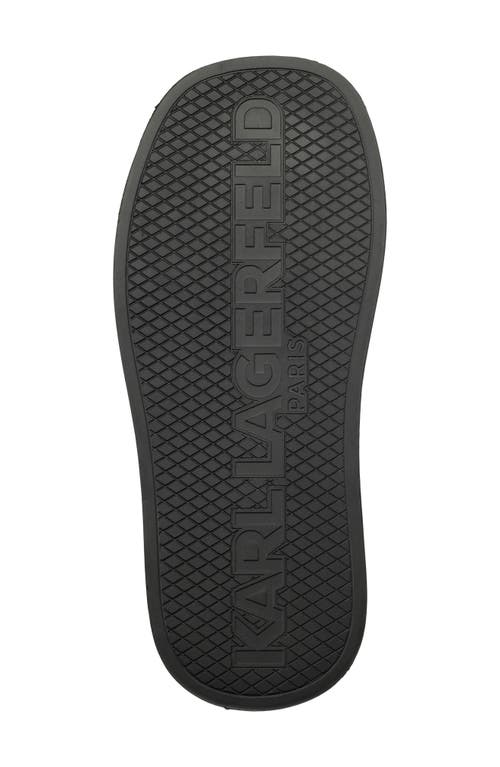 Karl Lagerfeld Opal Womens Leather Slip On Slide Sandals In Black/white