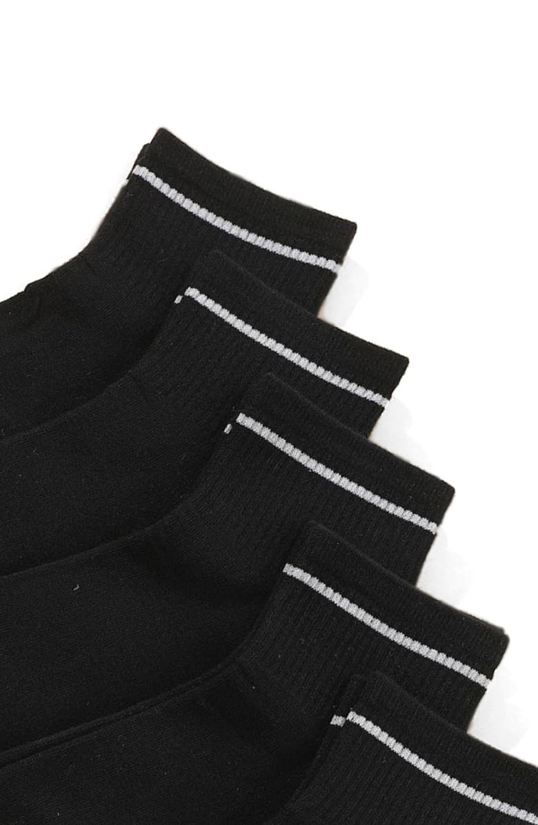 Stems 5-Pack Sport Ankle Socks, Alternate, color, Black