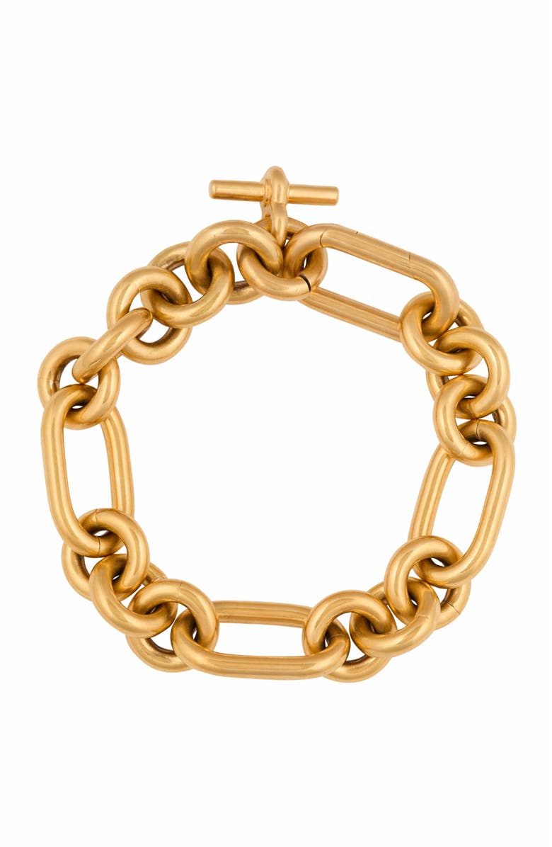 Balmain Sync Brass Chain Bracelet, Main, color, Gold