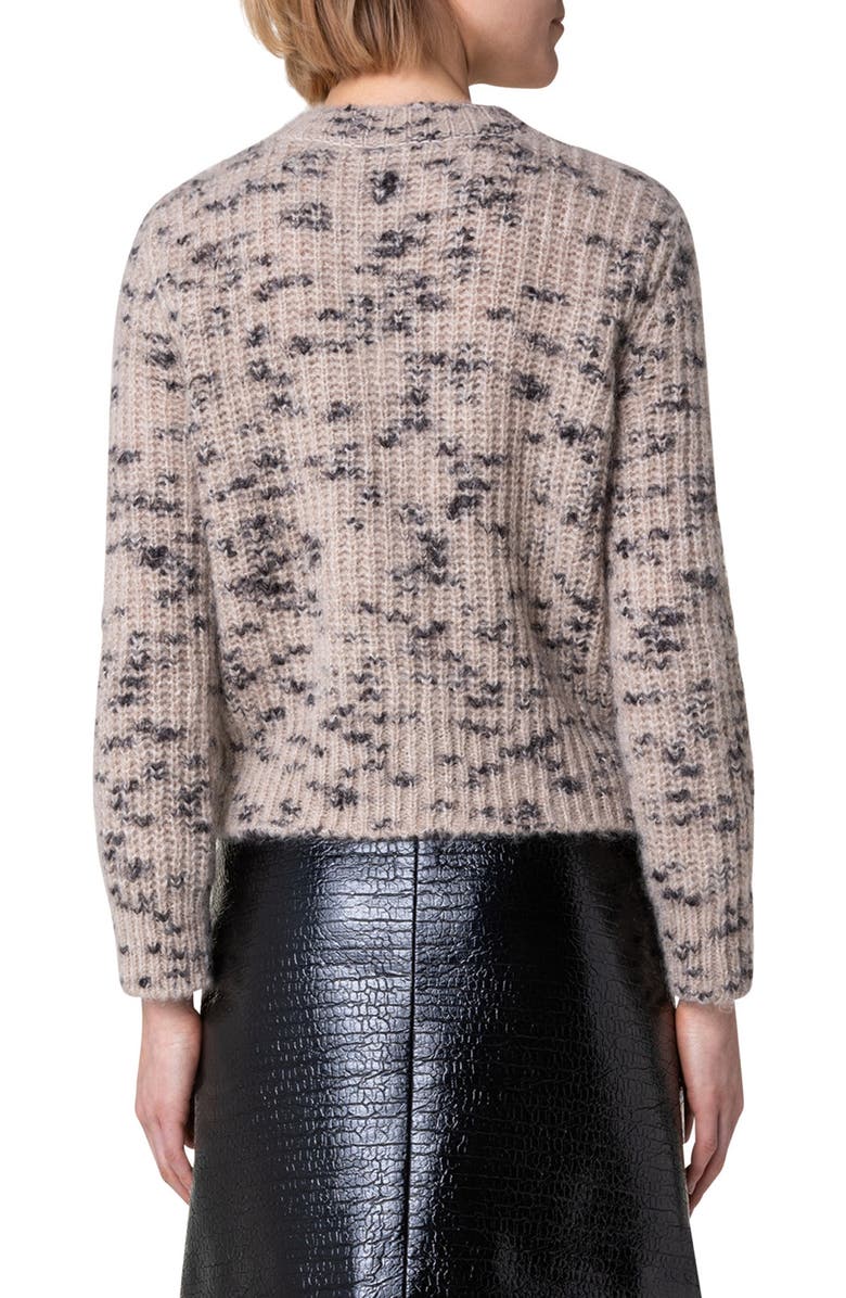 Akris punto Mélange Crewneck Mohair Blend Cardigan, Alternate, color, 