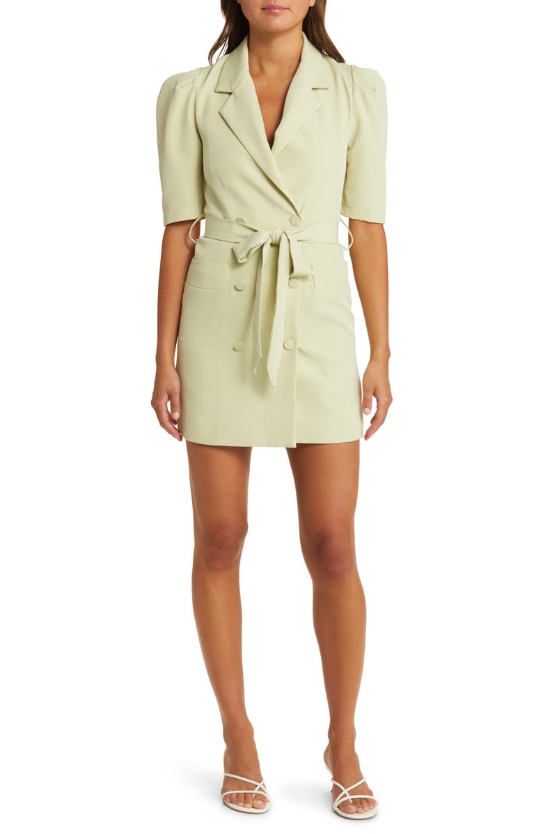 YELLOW THE LABEL Randy Belted Blazer Dress, Main, color, 