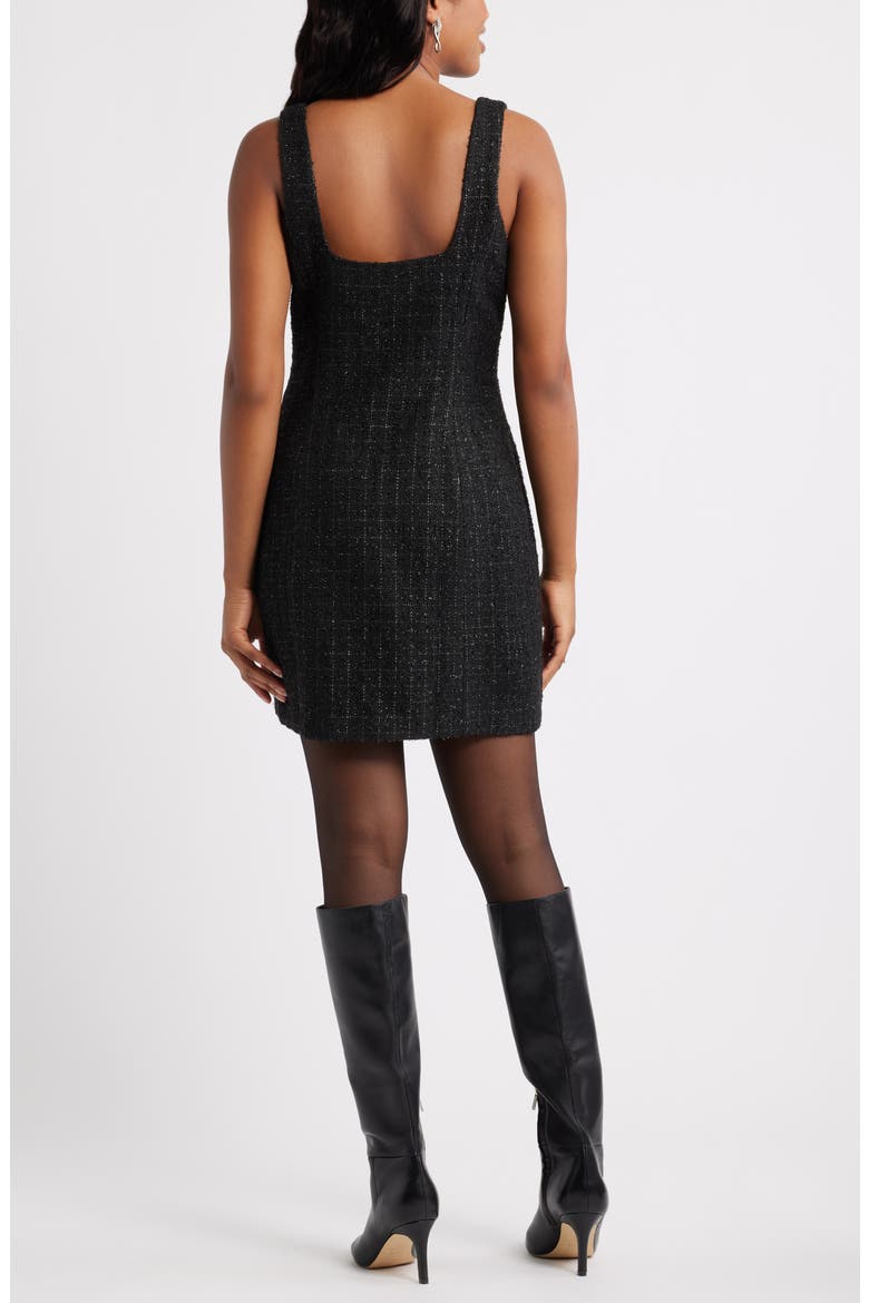 Tweed Sleeveless Minidress, Alternate, color, BLACK