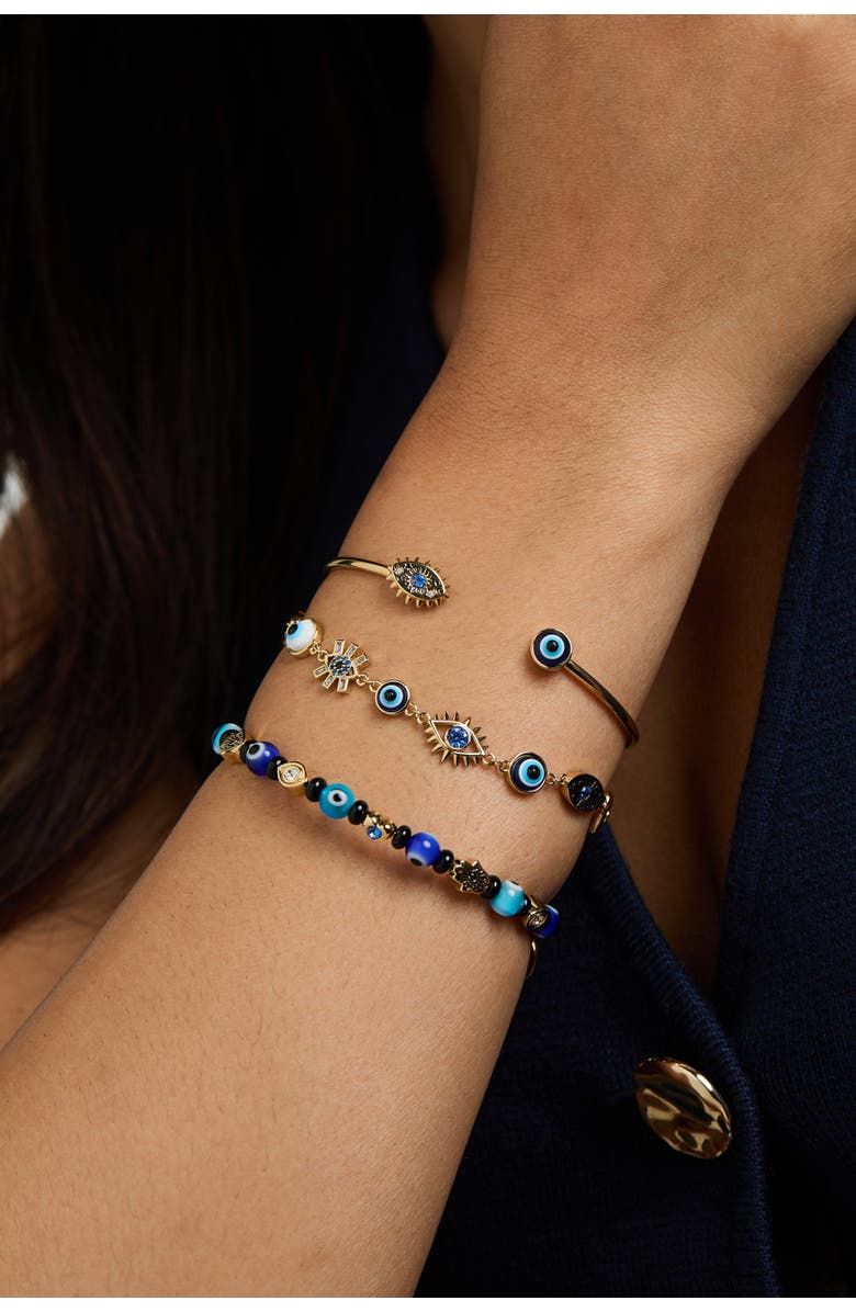Alex and Ani Evil Eye Beaded Bangle Bracelet, Alternate, color,