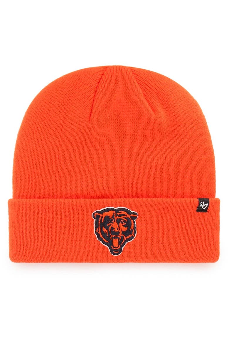 Men's '47 Orange Chicago Bears Secondary Basic Logo Cuffed Knit Hat, Main, color, Orange