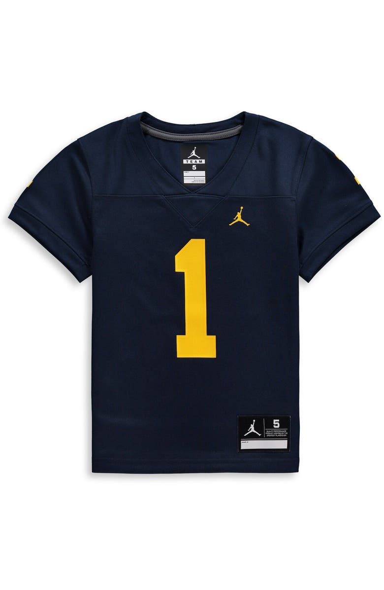 Jordan Brand Preschool Jordan Brand #1 Navy Michigan Wolverines Team Replica Football Jersey, Alternate, color, 