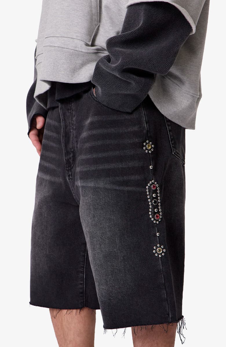 mnml Pleated Ultra Baggy Denim Shorts, Alternate, color, 