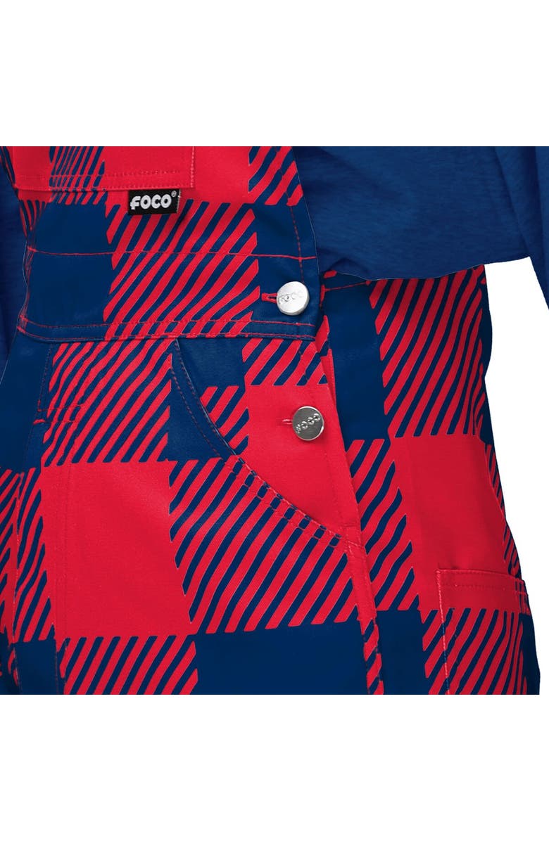 FOCO Women's FOCO Navy New England Patriots Big Logo Plaid Overalls, Alternate, color,