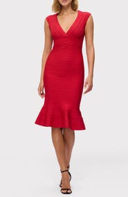 Herve Leger The Sophia Flare Hem Bandage Dress