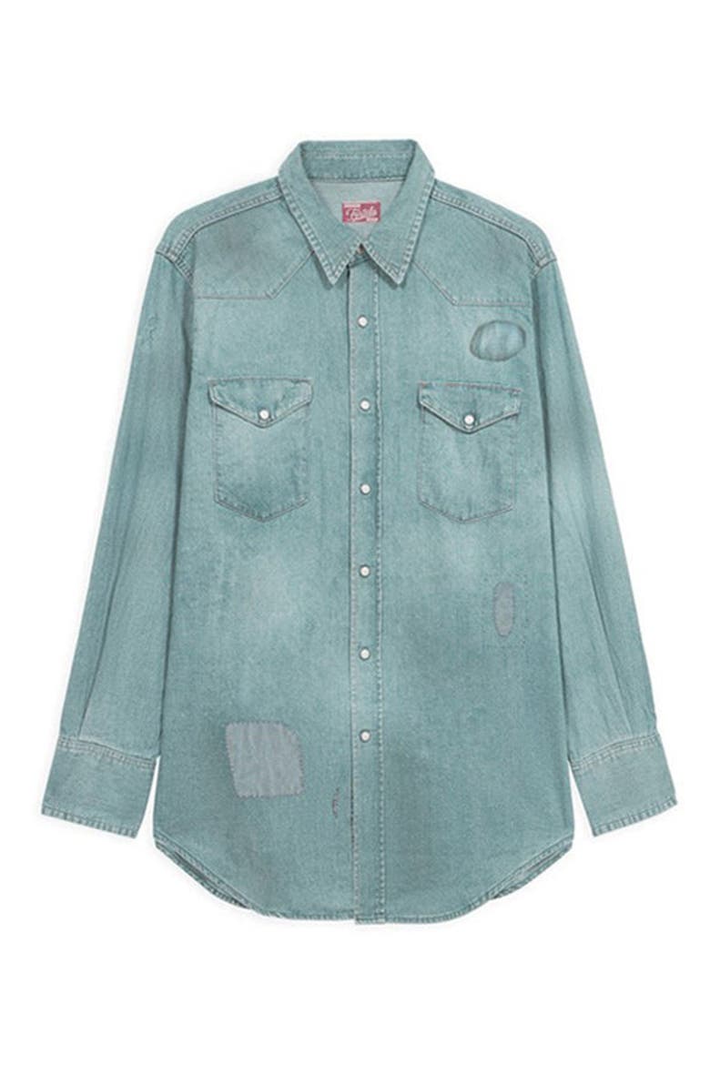 Jennyvint Custom Wash Denim Shirt, Main, color, D470