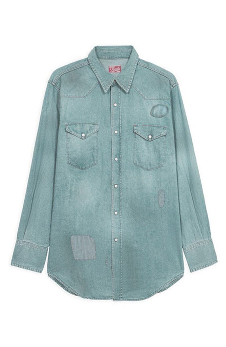 Fortela Jennyvint Custom Wash Denim Shirt, Main, color, D470