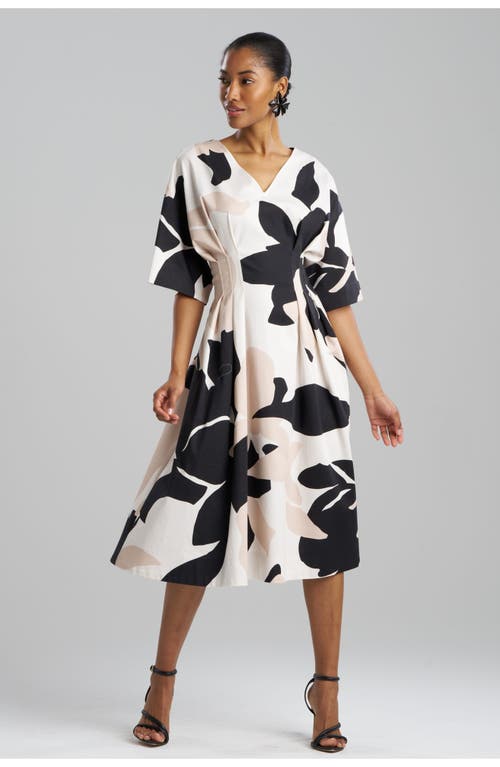 Natori Nishi V-neck Pleat Release Dress In Multi