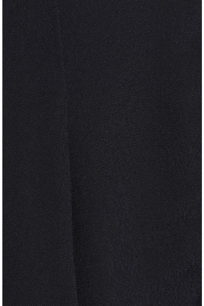 Lace Sleeve Silk Trim Crepe Top, Alternate, color, BLACK