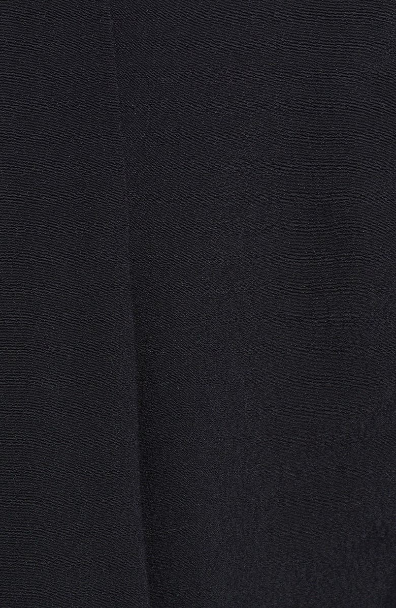 Rebecca Taylor Lace Sleeve Silk Trim Crepe Top, Alternate, color,