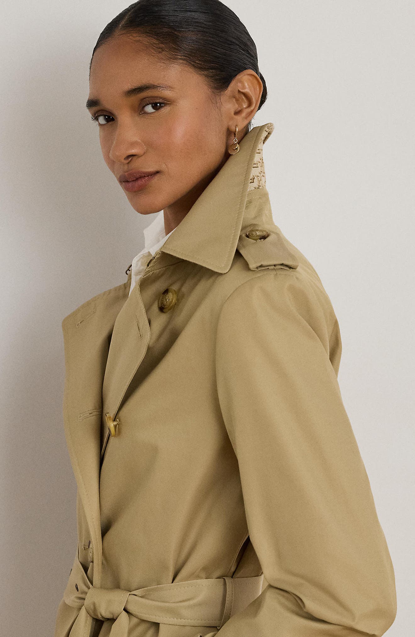 Женские Lauren Ralph Lauren Double Breasted Cotton Blend Jacket — фото 5