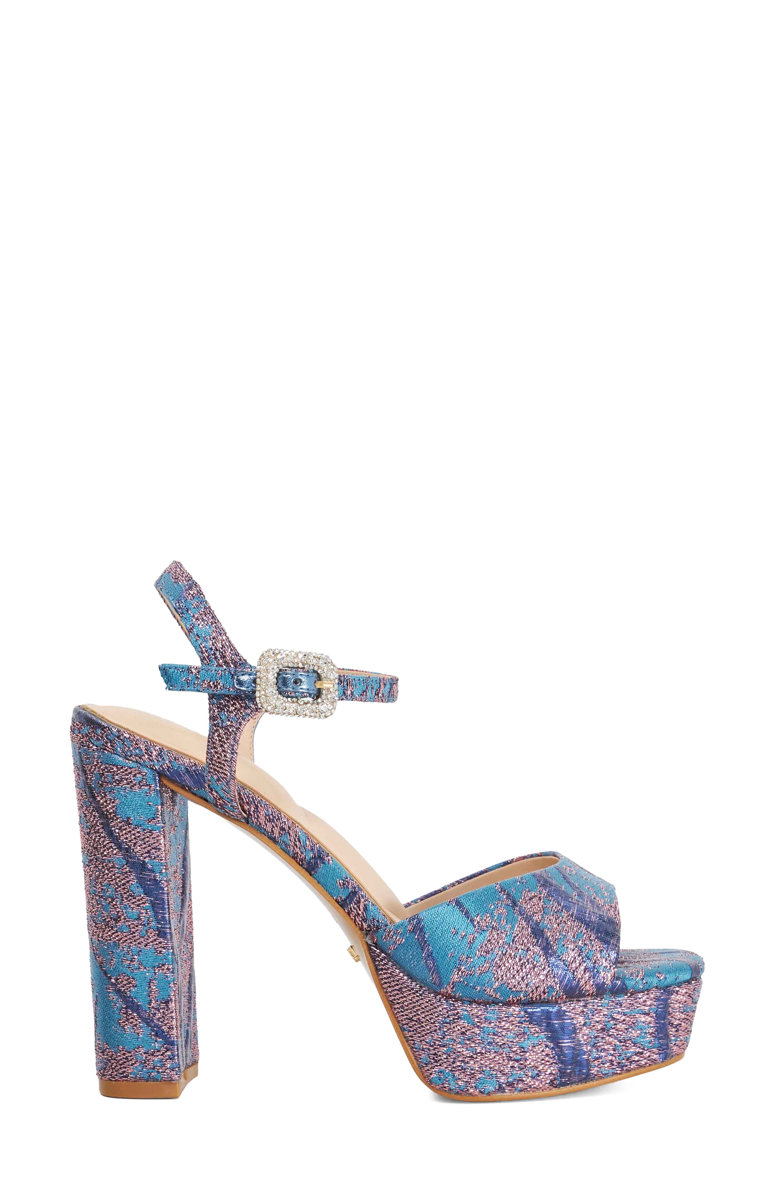 Dune London Maycie Ankle Strap Sandal, Alternate, color, Teal