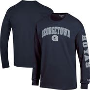 Champion Men's Champion  Navy Georgetown Hoyas Arch Over Logo 2-Hit Long Sleeve T-Shirt