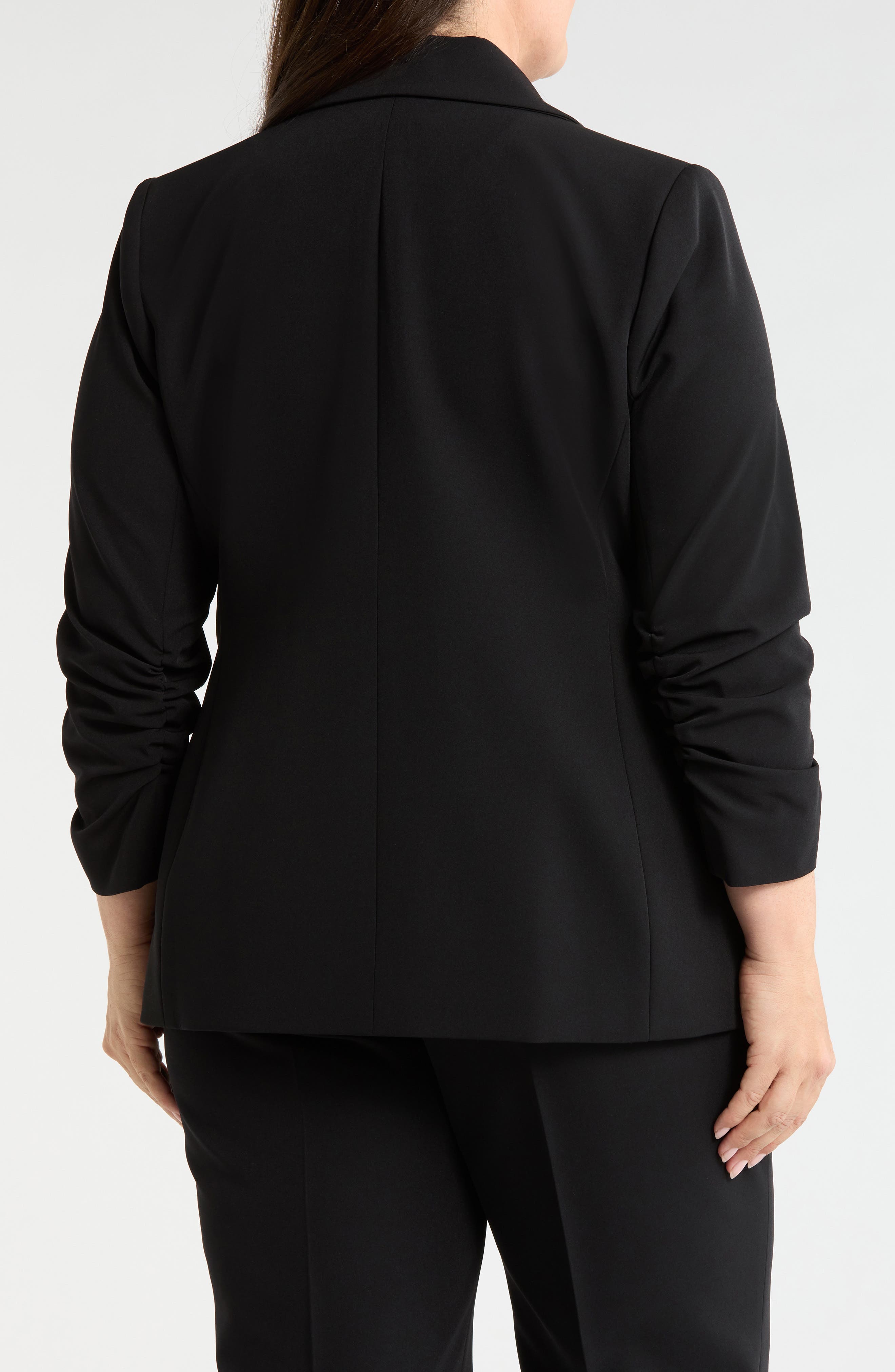 Ruched Sleeve Double Breasted Blazer - image 2