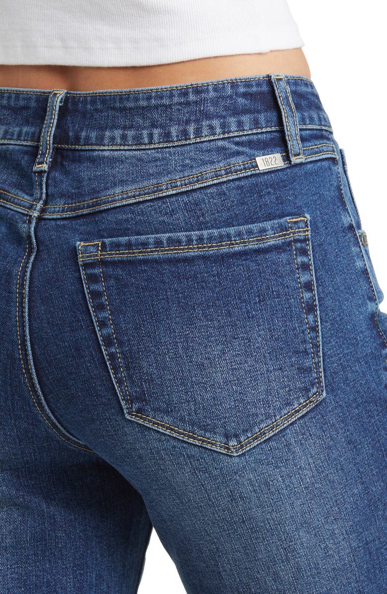 1822 Denim Frayed Slim Bootcut Jeans, Alternate, color, 