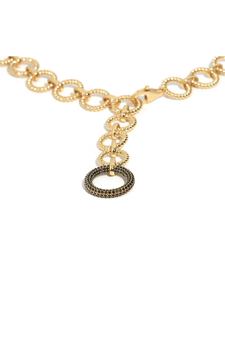 Modern Circle Link Necklace with moissanite stone, Alternate, color, Yellow Gold