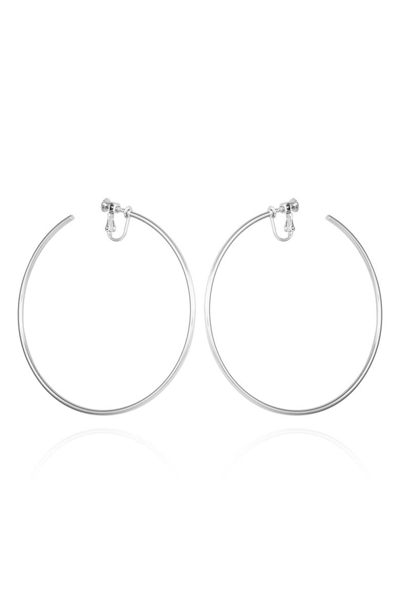 Vince Camuto Hoop Earrings, Main, color, Silvertone