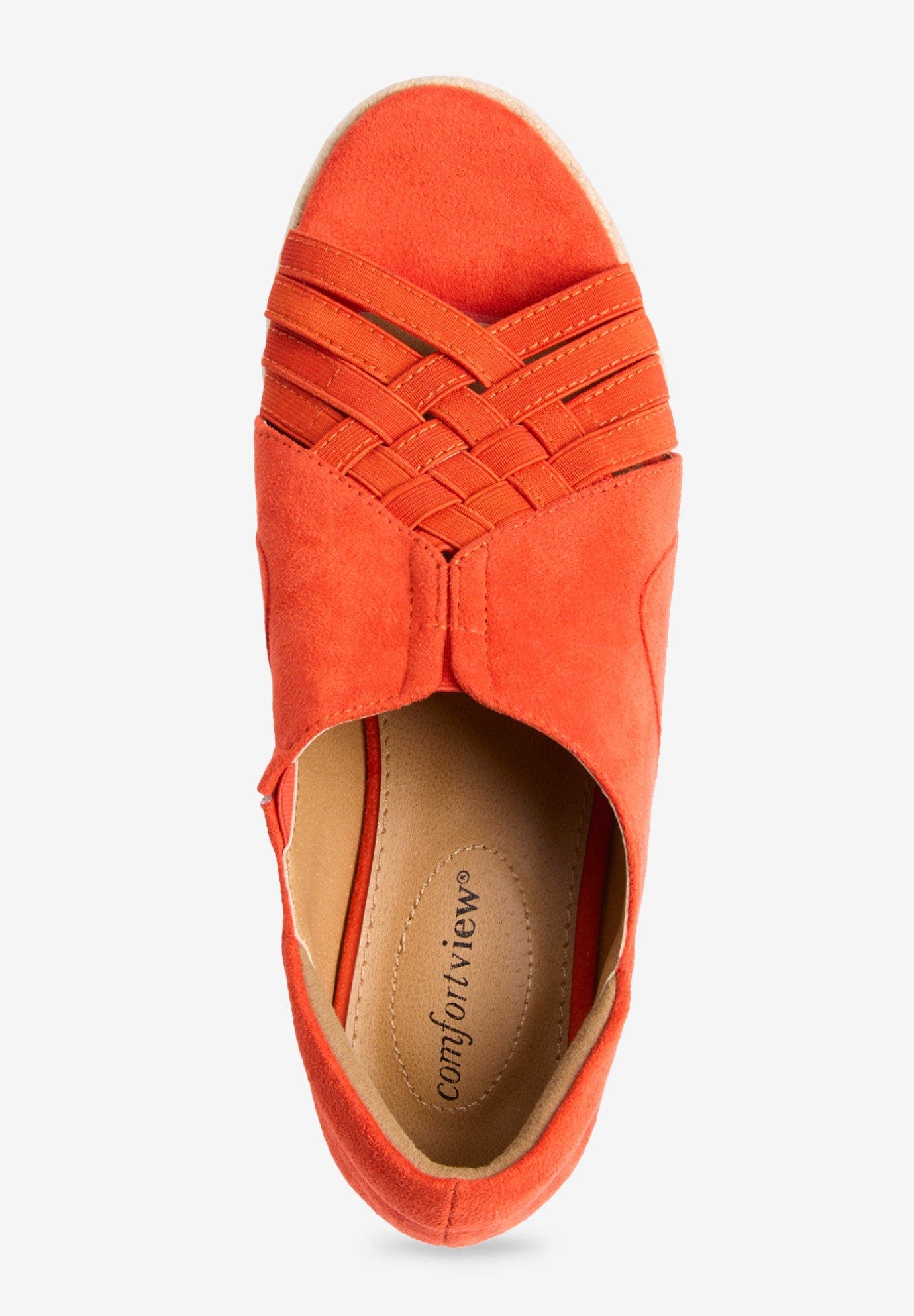 Comfortview The Beckett Espadrille, Alternate, color, Red Orange