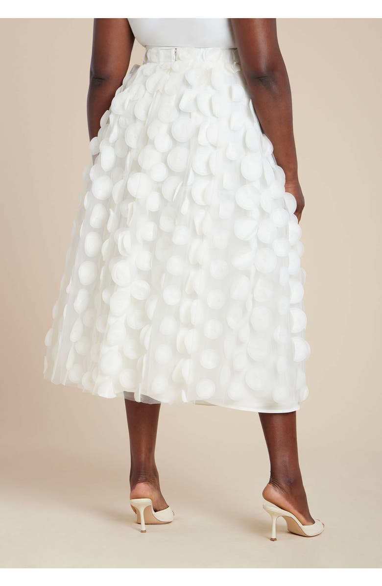 ELOQUII Dimensional Dot Full Skirt, Alternate, color, Jet Stream