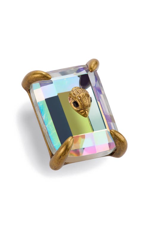 KURT GEIGER KURT GEIGER LONDON EAGLE'S HEAD EMERALD CUT CRYSTAL STUD EARRINGS