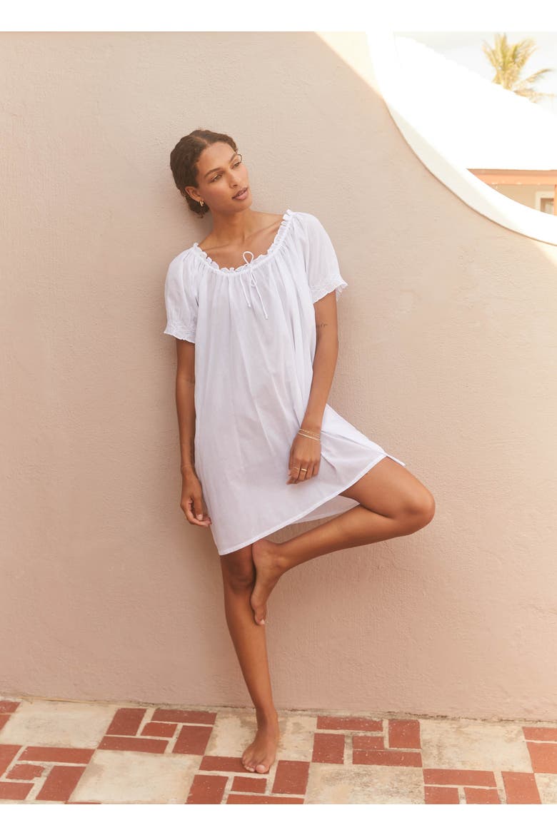 Clover Nightdress, Alternate, color, White