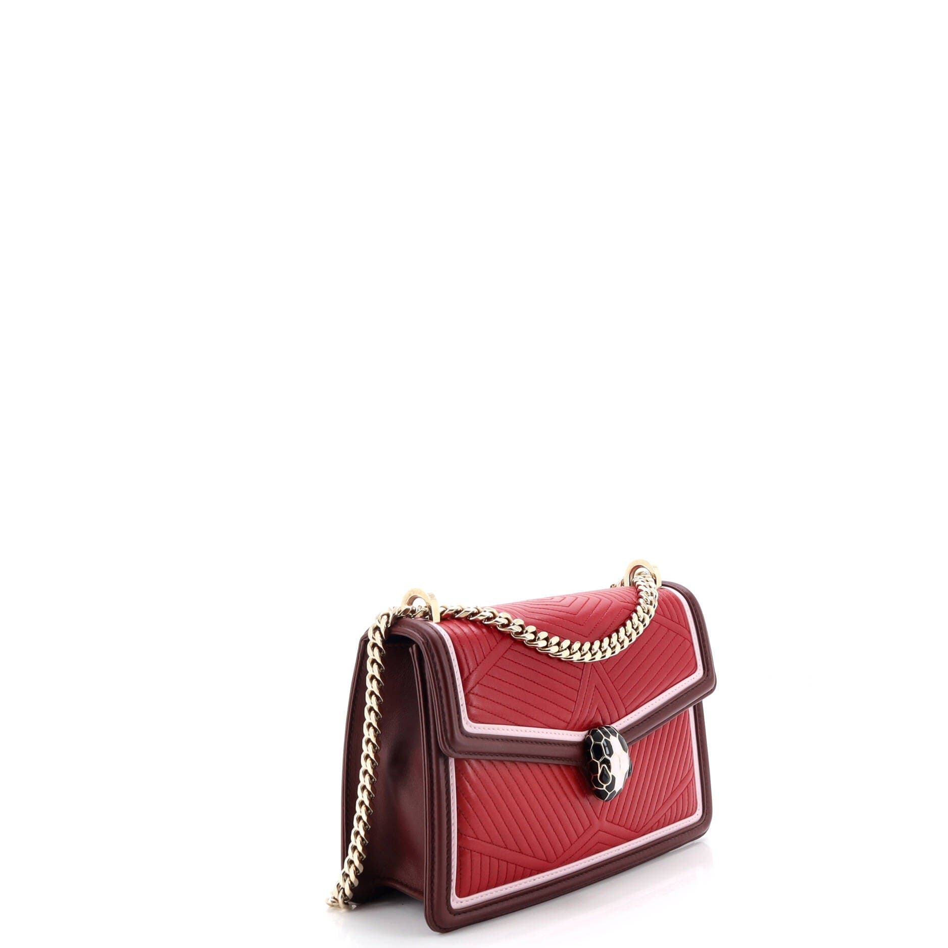 Serpenti Forever Shoulder Bag Quilted Leather Small, Alternate, color, Red