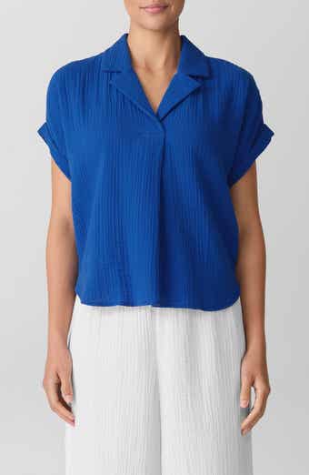 Notch Collar Roll Cuff Shirt