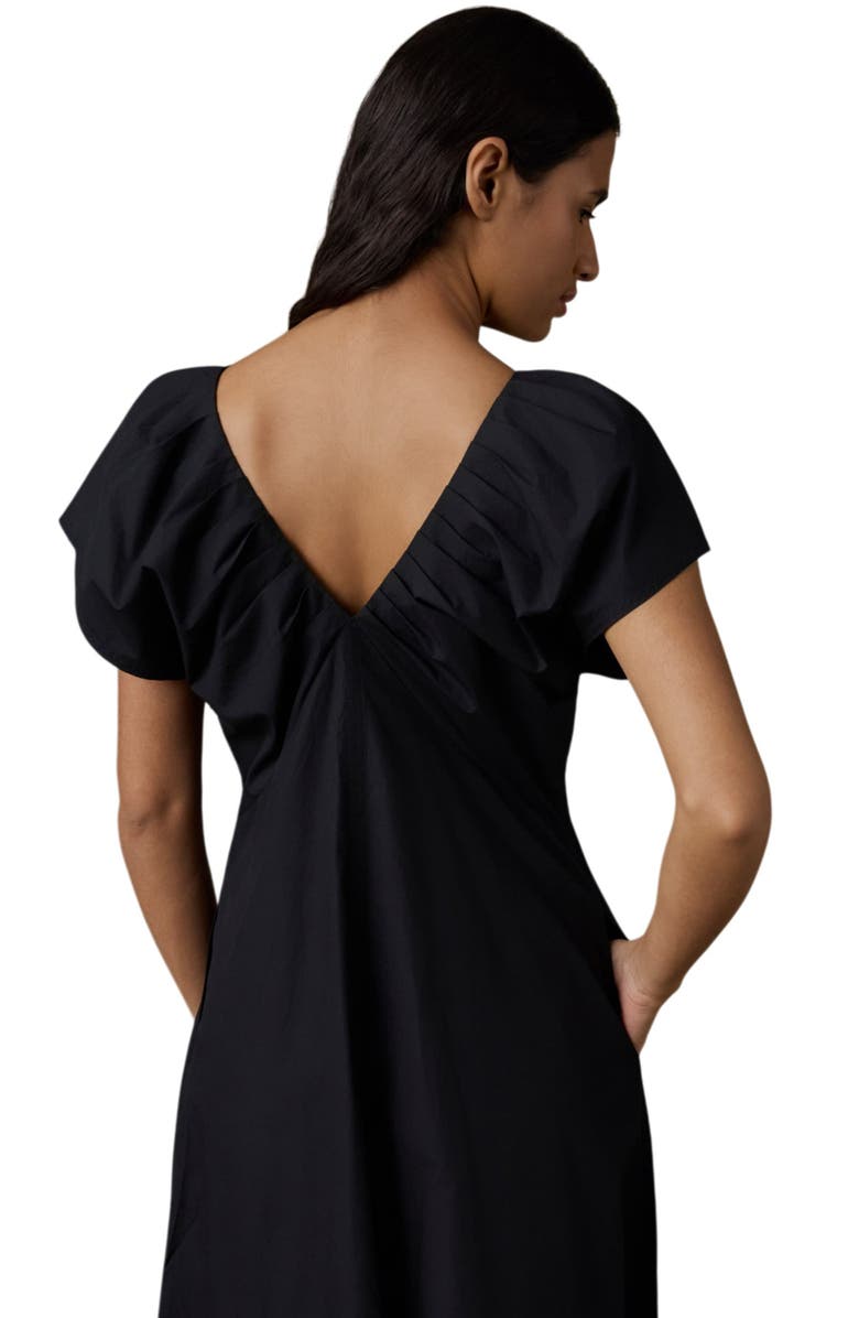Faherty Puff Sleeve Coastal Poplin Maxi Dress, Alternate, color, Black