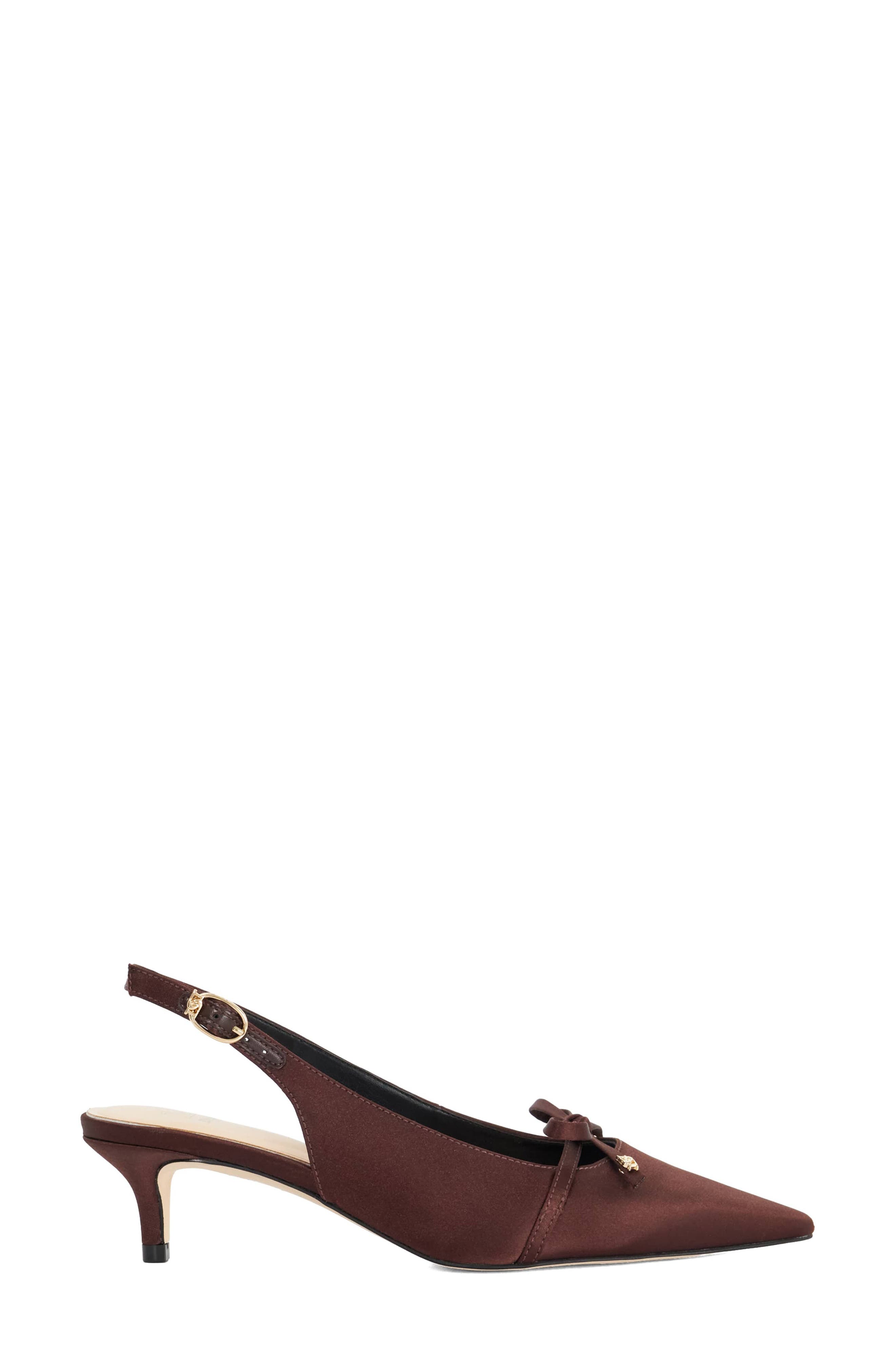 Cassie Pointed Toe Slingback Pump, Alternate, color, CHOCOLATE