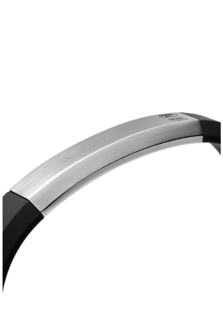 Streamline® ID Black Rubber Bracelet with Sterling Silver, Alternate, color, STERLING SILVER