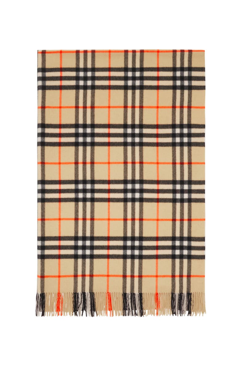 Burberry Check Cashmere Blanket, Main, color, Sand