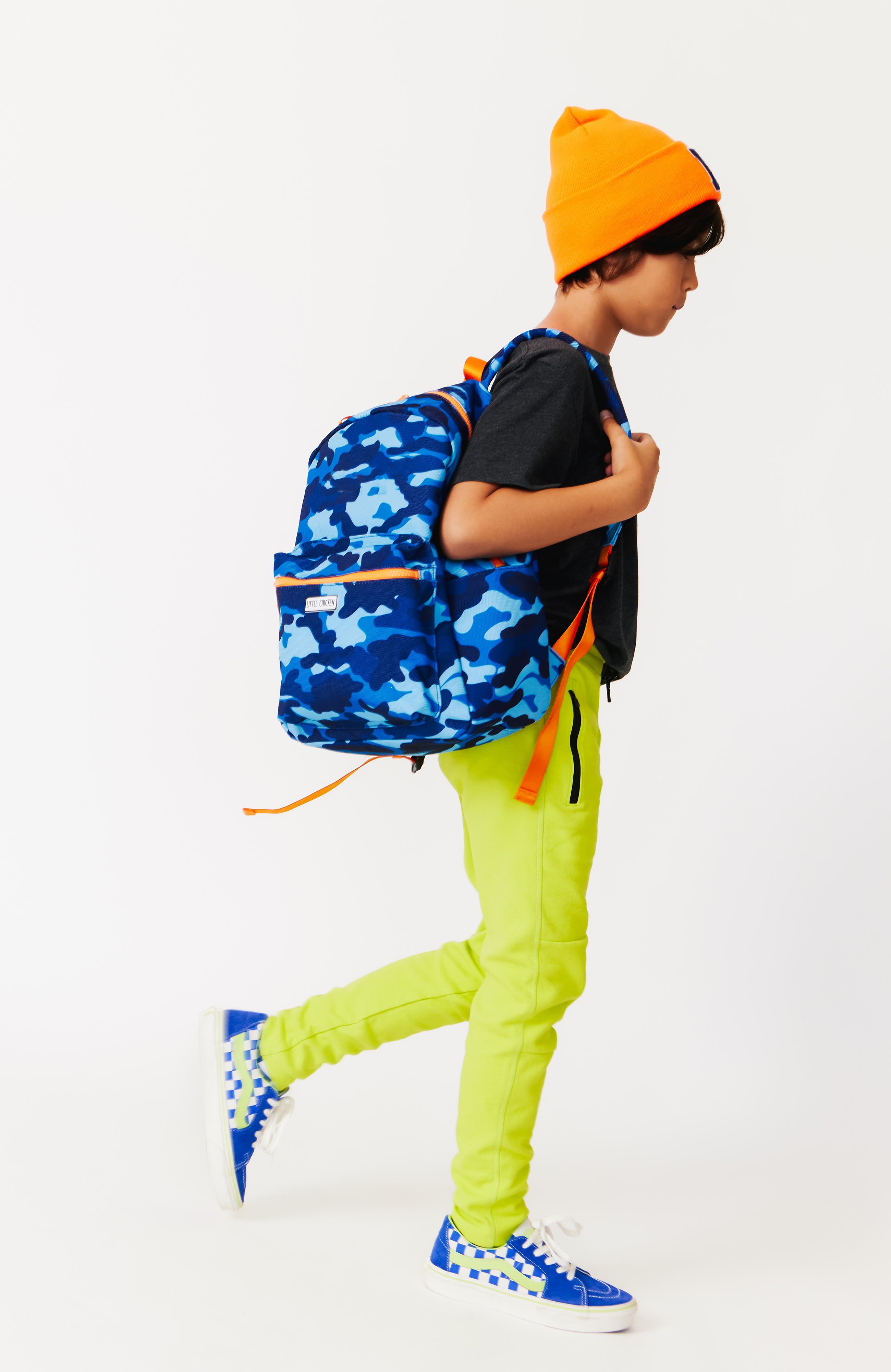Little Chicken Kids' Camo Backpack, Alternate, color, Blue Multi