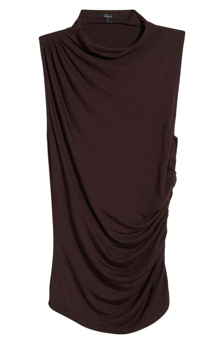 Rails Christen Ruched Mock Neck Sleeveless Top, Alternate, color, Espresso