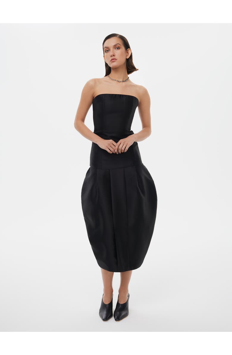 Alas Tailored Silk Wool Corset Top, Alternate, color, Black