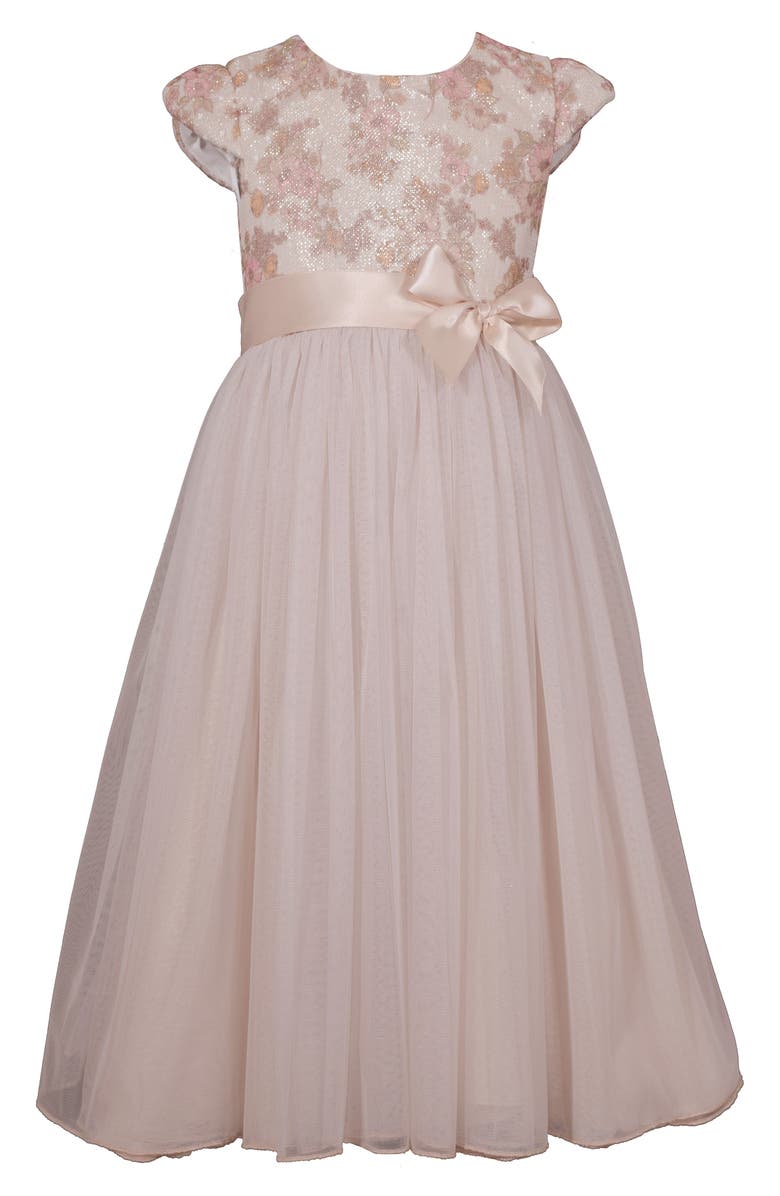 GERSON & GERSON Iris & Ivy Bonded Lace Ballgown, Main, color, 