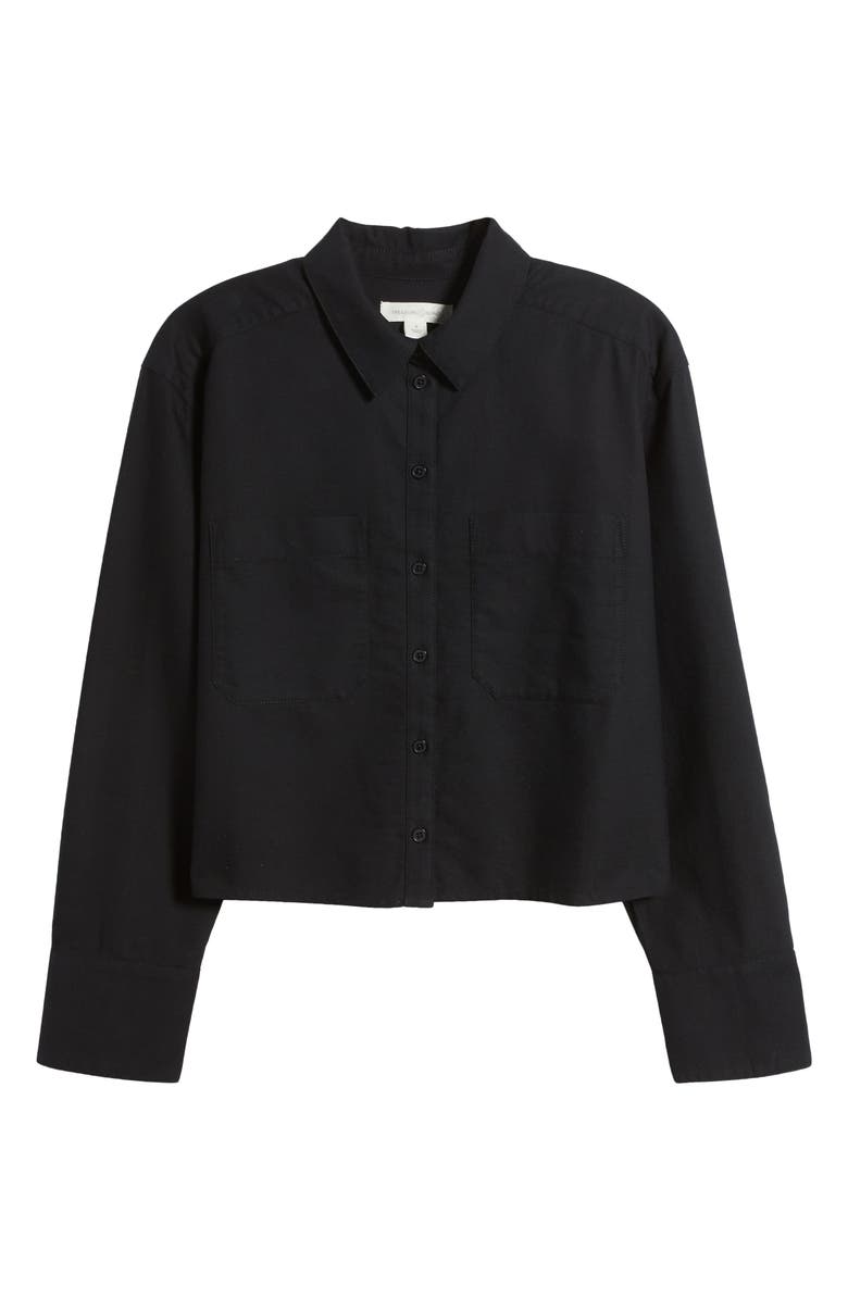 Treasure & Bond Boxy Oxford Button-Up Shirt, Alternate, color, Black